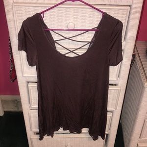 Mauve Criss Cross Shirt